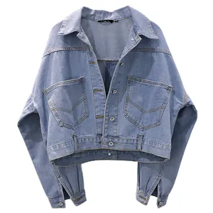 Neue Mode Heißer Verkauf Wilden Lose Dünne Split Kurze Denim Frauen Jacke