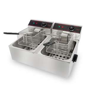 12 L โรงงาน<span class=keywords><strong>ขาย</strong></span>สแตนเลสอุปกรณ์ร้านอาหารเชิงพาณิชย์หนาคู่ถังทอดไฟฟ้ามันฝรั่งทอดไก่ - Product Image 2