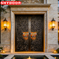 Porte de sécurité double en aluminium sculpté, décoration de villa de luxe, style artistique moderne et antique, porte extérieure