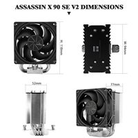 Thermalright Assassin X 90 SE V2 4Pin PWM Cpu Air Cooler 4 tuyaux de chauffage Radiateur Ventilateur de refroidissement pour Lga