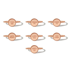 Gemnel, venta al por mayor, anillo de banda con cuentas grabado personalizado chapado en oro de 18 quilates - Product Image 4