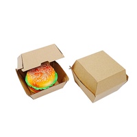 Boîtes à hamburger personnalisées en papier couché de qualité alimentaire, recyclables, pour la vente en gros, avec revêtement UV