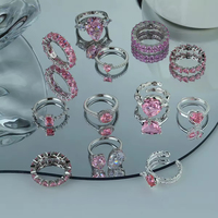 Bagues de Fiançailles Dylam de Luxe en Argent Sterling 925, Cœur Rose Diamant, Zircone Cubique, Plaqué Rhodium