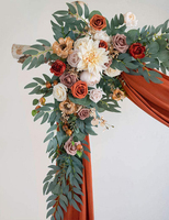Coffret de fleurs artificielles orange brûlée et taupe chaud 25 pièces roses réelles pour centres de table et décorations de mariage