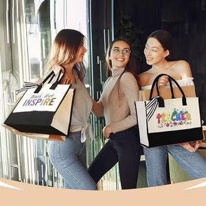 Bolsa de Lona Grande <span class=keywords><strong>BeeGreen</strong></span> con Monograma Floral y Cierre de Cremallera - Regalo Ideal para Mujeres, Mamá, Halloween, Acción de Gracias - Product Image 6