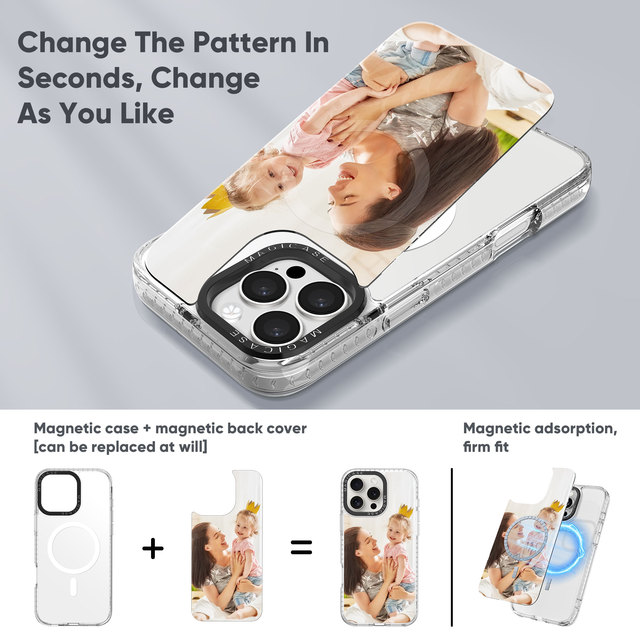 Magnetic Phone case Custom 2D 3D Sublimation Detachable Back Phone case Compatible iPhone 15 16 Pro Max Factory Direct