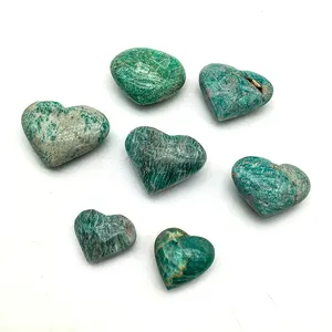 wholesale natural Crystal stones Hearts Mixed amazonite Heart for Live streaming for home decoration fengshui