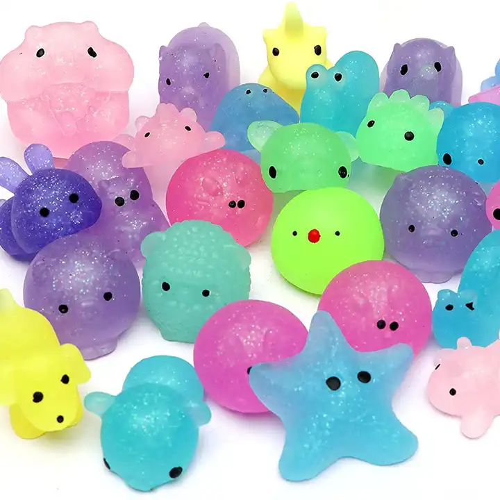 Generazione Glitter Mochi Squishy Toy Bear riempitivi per uova di pasqua  Kawaii Animal Squishies Unicorn giocattoli per bambini bomboniere