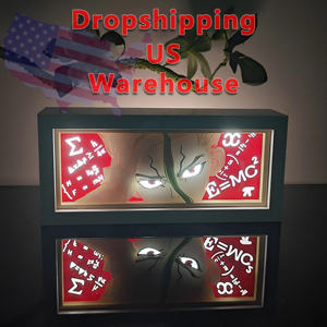 Boîte à lumière LED d'anime, entrepôt américain en stock, lumière rouge, thème mathématique, personnage 3D, décoration lumineuse, art de la <span class=keywords><strong>chambre</strong></span> d'<span class=keywords><strong>otaku</strong></span>, livraison rapide aux États-Unis - Product Image 1