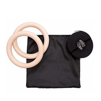 Anneaux de gymnastique portables réglables en bois de bouleau de haute qualité Timecreate, largeur 3,8 cm, avec sangle de transport, pour usage commercial, capacité 500 kg