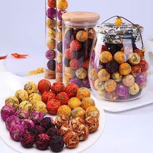 Vente en gros de mini boules de fleurs faites à la main 10 saveurs naturelles dans des tubes en verre Longzhu <span class=keywords><strong>Dragon</strong></span> perles fleur boule de thé - Product Image 2