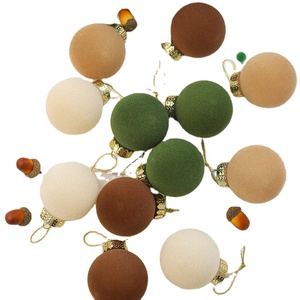 JOYWOOD-Boules de flocage colorées pour arbre de Noël, décorations de fenêtre de vacances, 6cm12pcs - Product Image 1