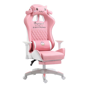 Cute Gamer <strong>Chair</strong> Pink Gaming <strong>Chair</strong> Ergonomic Recliner <strong>Game</strong> <strong>Chair</strong> Girl Pocket Spring <strong>Cushion</strong> with Footrest for Adult Teen Gamer - Product Image 2