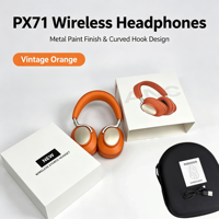 Casque Bluetooth circum-auriculaire PX71 ANC avec design en métal peint par pulvérisation, oreillettes en ABS, annulation active du bruit, double mode, résistant aux éclaboussures