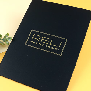 Biểu tượng tùy chỉnh thiết kế in cá nhân hóa trường kinh doanh <span class=keywords><strong>A4</strong></span> trình bày tài liệu giấy các tập tin thư mục với 2 túi - Product Image 3