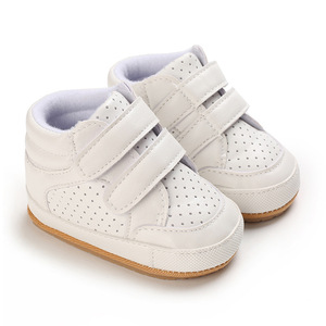 Scarpe Primaverili e Autunnali per Neonati 0-1 Anno, in Pelle alla Moda, con Chiusura in Velcro, Antiscivolo e Resistenti all'Usura, Tinta Unita - Product Image 2