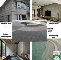 Revêtement liquide BAIRIJU en résine époxy pour allées, patios et terrasses de piscine, à base de galets de pierre lavée