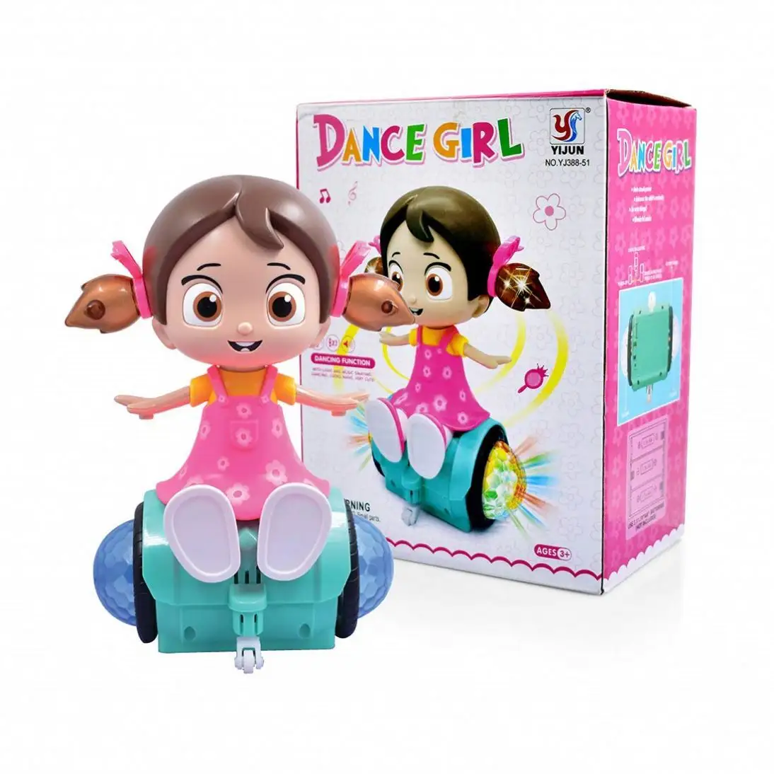 Jouet de danse pour fille, jouet de danse Musical rotatif à 360 degrés avec lumières clignotantes, bosse, voiture de poupée pour enfant en bas âge