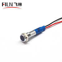 FILN 6mm 12V-24V Luces indicadoras de tablero de motocicleta Varios colores LED Rojo Verde Amarillo Blanco Luz indicada de potencia de CA
