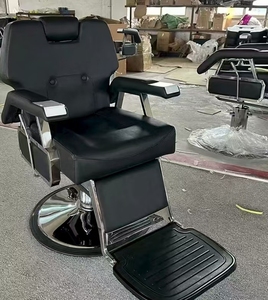 Sillón de Barbería Negro para Salón de Peluquería Masculina, Fabricado en Cuero Sintético, en Venta - Product Image 2