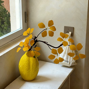 Jarrón de cerámica con forma de limón amarillo, decoración moderna, adorno de mesa para el hogar, sala de estar, decoración de mesa de comedor - Product Image 1