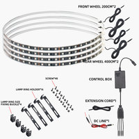 Kit de 4 bandes lumineuses LED RGB séquentielles de 15 pouces pour jantes de voiture, éclairage extérieur 12V pour camion, éclairage à quatre rangées