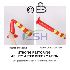 28 इंच सुरक्षा 36 "cones सुरक्षा पे रोड डेलिनेएटर लेन डिवाइडर रबर लचीला यातायात चेतावनी लचीला पोस्ट बोलार्ड - Product Image 2