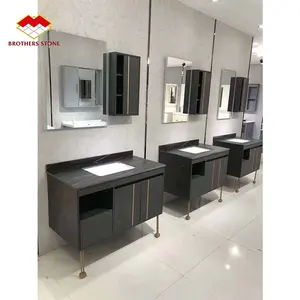 Hotel modern artificial stone bathroom vanity furniture vintage bathroom furniture sintered stone top