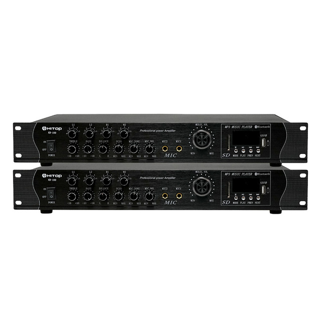 OEM Maker High-Power 100W 4-Channel PA Audio Amplifier Class D Sound System with Modern Style Metal Shell and Wifi Connection