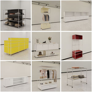 Estante de exhibición Armario modular para dormitorio, armario colgante multifuncional de piso a techo, colgador móvil de metal - Product Image 5