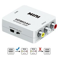 Boîtier convertisseur HDMI vers RCA AV 1080P, entrée Mini HDMI vers adaptateur 3RCA CVBS, commutateur NTSC PAL pour ordinateur portable, PC, HDTV