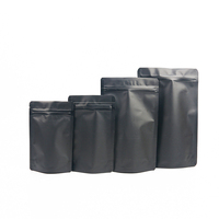 Emballage noir mat à fermeture éclair personnalisé avec logo pochette debout pour aliment en aluminium sac en mylar doypack noir