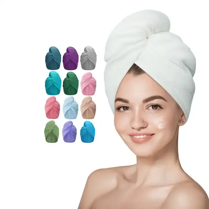 Großhandel individuelles Damenmädchen Haartrocknungstuch Schlussverkauf mehrfarbiges Mikrofasertuch Haar-Turban-Tuch