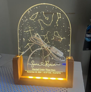 Base en U personnalisée, veilleuse en acrylique éclairée en forme de <span class=keywords><strong>N</strong></span> - Product Image 2