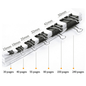 Nhà Máy churns Đuôi Dài Màu đen kim loại <span class=keywords><strong>Clips</strong></span> để giữ giấy tài liệu chất kết dính kẹp - Product Image 4