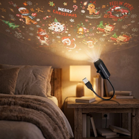 TSINYE LED USB-Projektor-Licht 3/6/10 Dias Flexibler Schwanenhals Decken- und Wandprojektion Kinderzimmer Party Dekorationslicht