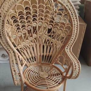 Indonesische echte <span class=keywords><strong>Rattan</strong></span> Pfau Stuhl modernes Design böhmische Vintage Rückenlehne für zu Hause Balkon oder Freizeit für Gast familie - Product Image 3