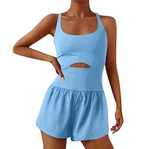 Mono deportivo de yoga para mujer, estilo europeo-americano, con espalda hermosa, tirantes dobles y ajuste ceñido. - Product Image 2