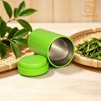 Boîte en métal ronde de qualité supérieure, imprimée sur mesure, de qualité alimentaire, hermétique, pour le stockage du thé, du café et du matcha