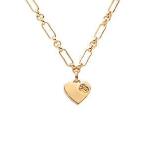 Milskye moda delicada joyería 18K oro latón circón roto corazón colgante collar - Product Image 4