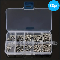 Vis à tête ovale hexagonale en acier inoxydable zingué métrique M5, 200 pièces, 100 pièces, Bajutu