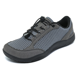 Chaussures de randonnée pour hommes ultra respirantes en maille intégrale, zéro dénivelé, à lacets, avec garniture en daim souple, semelle extérieure en caoutchouc antidérapante, légères, à bout large, pour la marche - Product Image 2