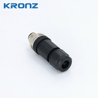 Connecteur à vis IP67 mâle 4 broches à code A KRONZ M12 en alliage et ABS, prise de sortie double câble industrielle, séparateur en Y