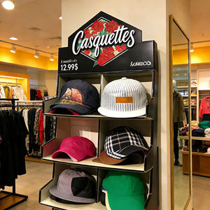 Espositore da Terra in Cartone Ondulato Personalizzato per Accessori Moda, Cappelli, per Negozi di <span class=keywords><strong>Abbigliamento</strong></span> e Supermercati - Product Image 2