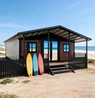 Casa Contenedor Modular Expandible con Estructura de Acero, Sala de Estar y Dormitorio, Diseño Moderno para Apartamentos, Glamping, Resorts y Villas junto al Lago