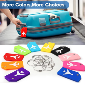 Étiquettes de bagage en silicone très vendues pour valises, étiquettes d'identification de voyage durables pour bagages d'avion, impression de logo et de lettres personnalisés - Product Image 3