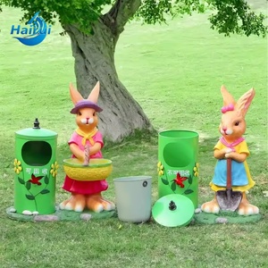 Contenedor de Basura Decorativo para Parques de Diversiones con Temática Oceánica, de Fibra de Vidrio, con Diseño de Animales Marinos como Pulpo, Cangrejo y Delfín - Product Image 2