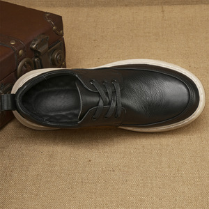 Chaussures bateau en cuir à lacets pour hommes, bout rond, semelle intermédiaire EVA amortie, semelle extérieure en caoutchouc, chaussures de marche décontractées confortables pour l'automne - Product Image 3