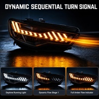 SYNTHAREX Nouveaux phares 12V améliorés pour Audi A6 C7 12-15, style RS6, avec LED DRL, lentille de projecteur et clignotants séquentiels dynamiques 10000