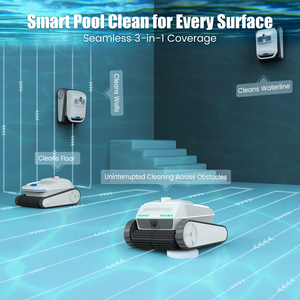 AIRROBO PC200 Lite Robot Inalámbrico para Piscinas, Limpiafondos Automático con Capacidad de Escalar Paredes y Limpiar la Superficie del Agua, AIRROBO PC200 Lite Inalámbrico - Product Image 2